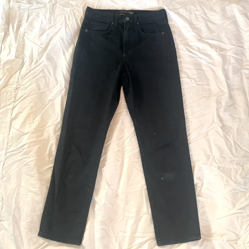 Veronica Beard Ryleigh Slim Straight High Rise in Petrol blue Size 25